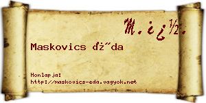 Maskovics Éda névjegykártya